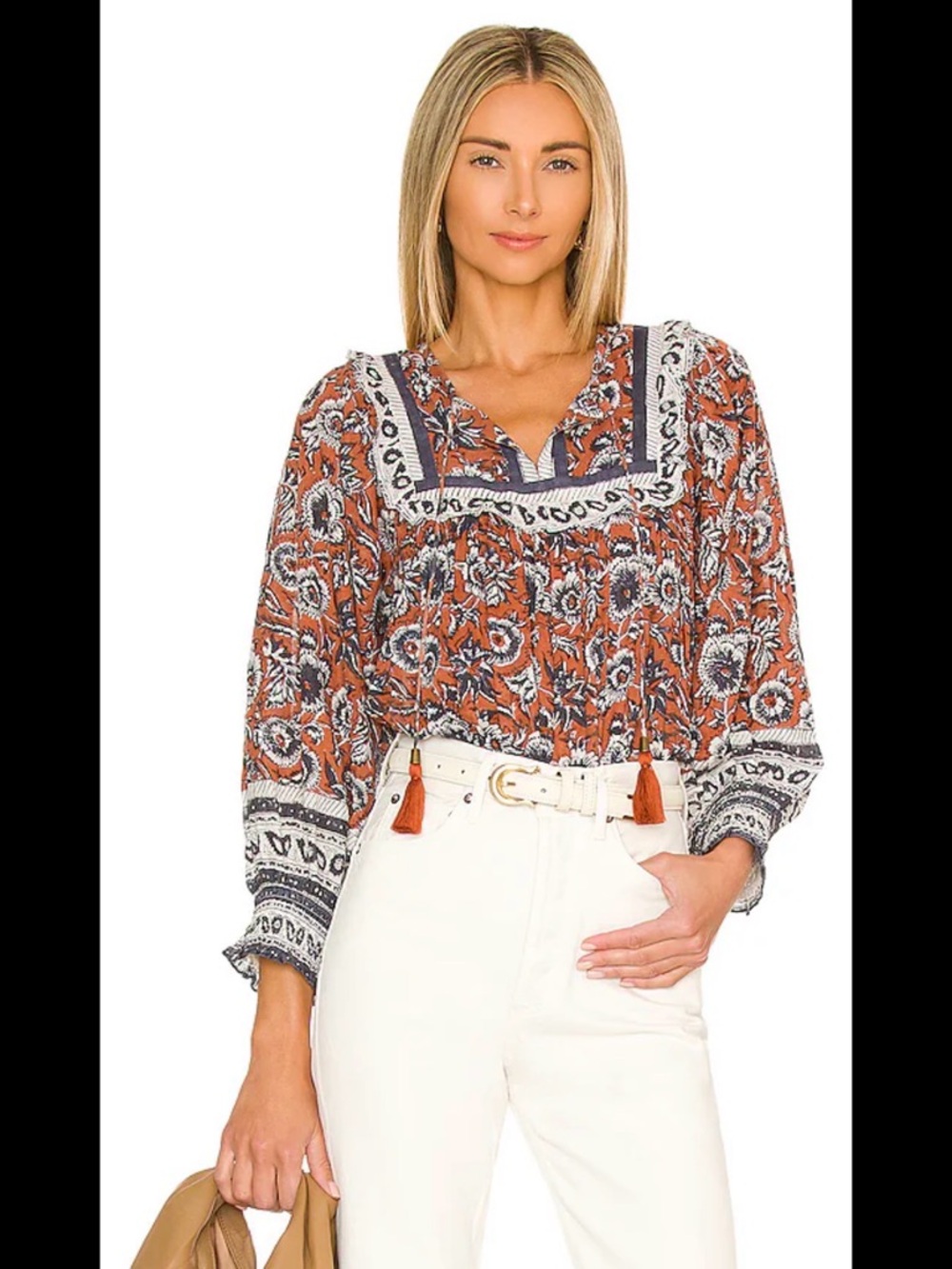 Cleobella - Amy Blouse in Sienna Block Print